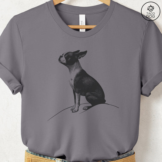 Boston Terrier Tail Wind T-Shirt Storm Taco-Dog