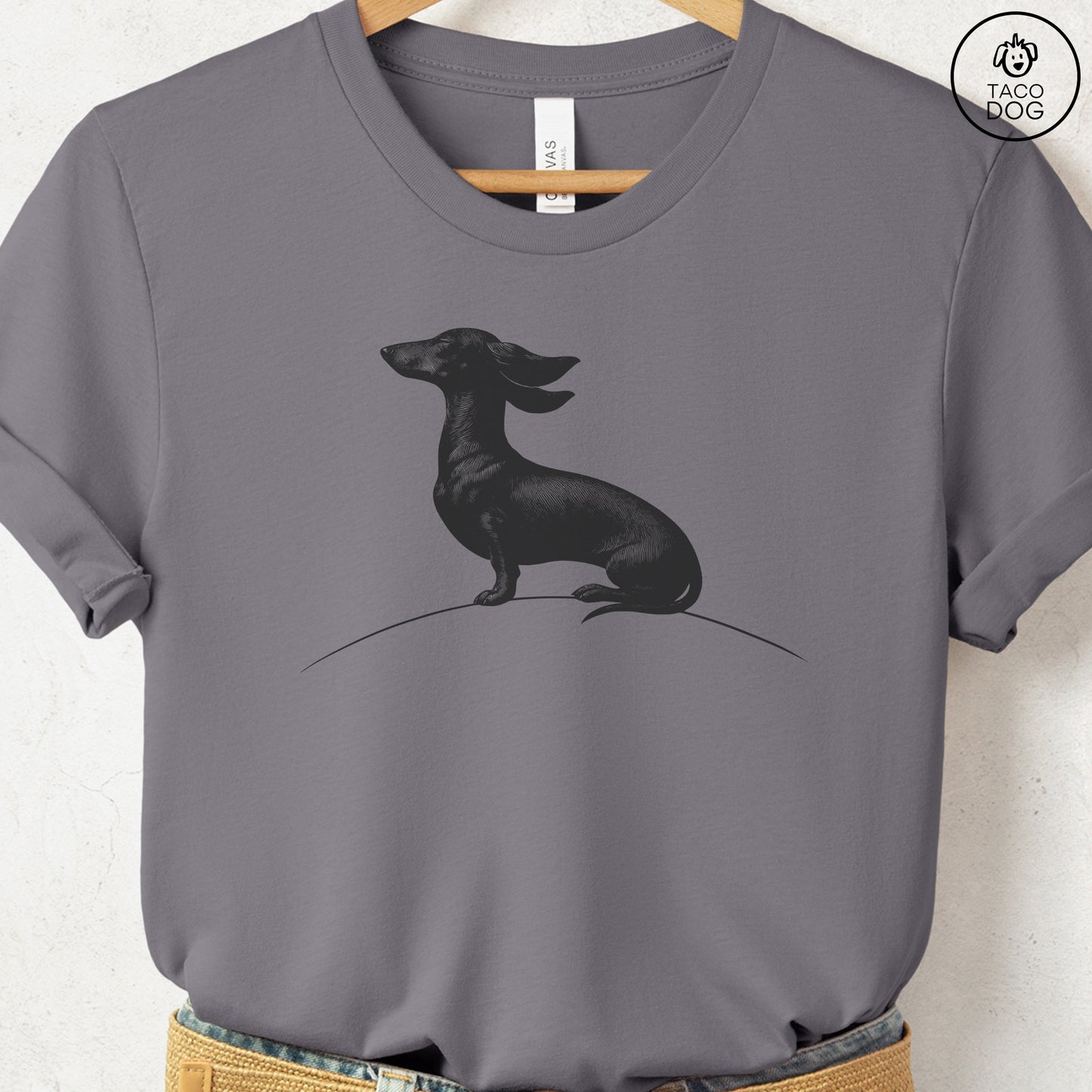Dachshund Weenie Tail Wind T-Shirt Storm
