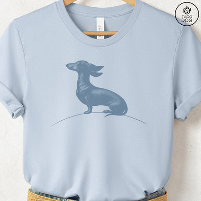 Dachshund Weenie Tail Wind T-Shirt Light Blue