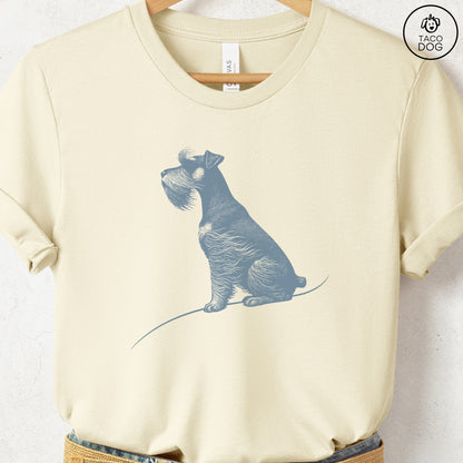 Schnauzer Tail Wind T-Shirt Natural Taco-Dog
