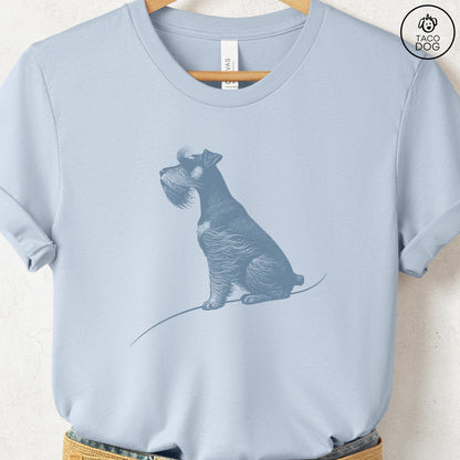 Schnauzer Tail Wind T-Shirt Light Blue Taco-Dog