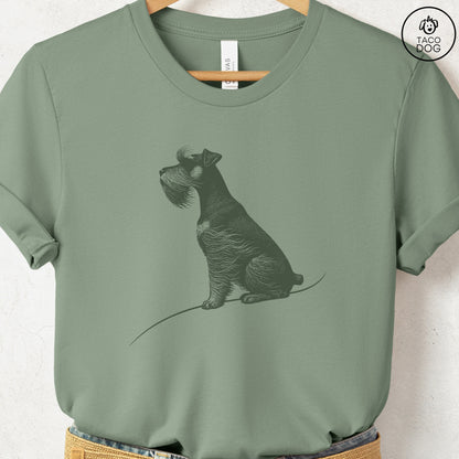 Schnauzer Tail Wind T-Shirt Sage Taco-Dog