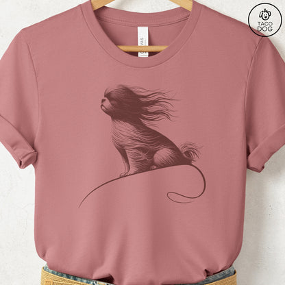 Shih Tzu Tail Wind T-Shirt Heather Mauve Taco-Dog