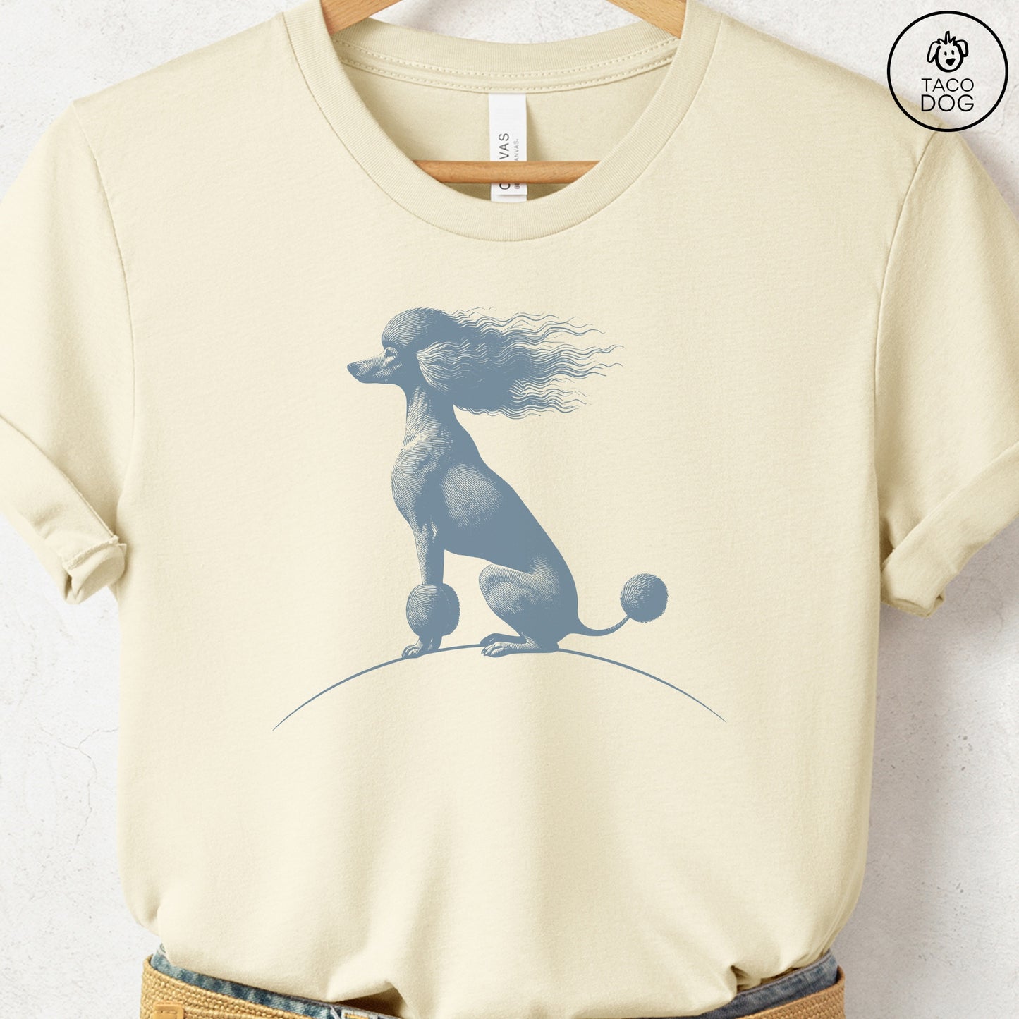 Poodle Tail Wind T-Shirt Natural Taco-Dog