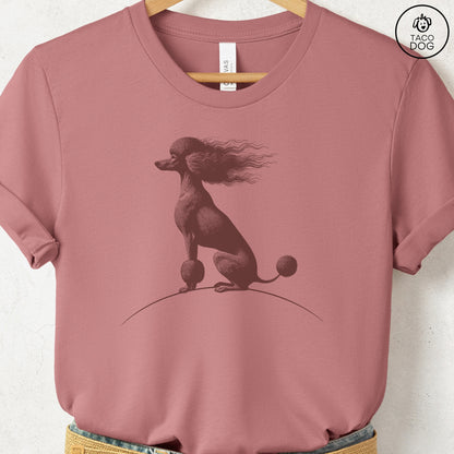 Poodle Tail Wind T-Shirt Heather Mauve Taco-Dog