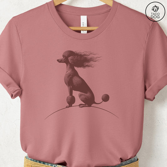 Poodle Tail Wind T-Shirt Heather Mauve Taco-Dog