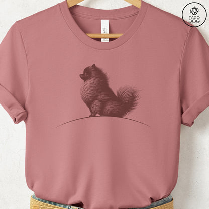 Pomeranian Tail Wind T-Shirt Heather Mauve