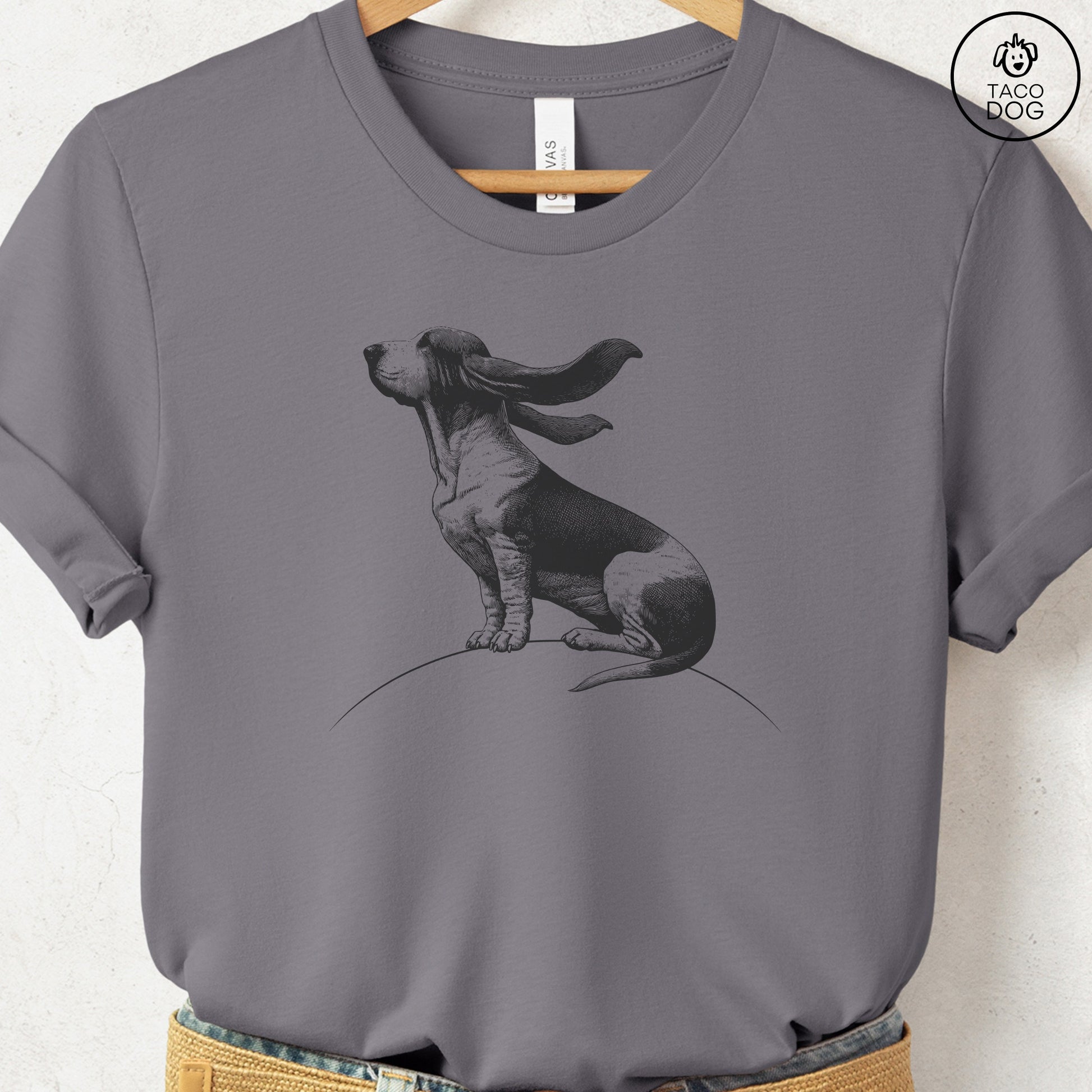 Basset Hound Tail Wind T-Shirt Storm Taco-Dog