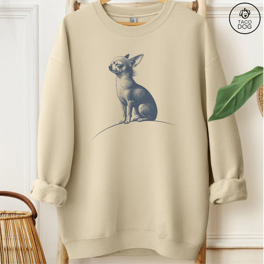 Chihuahua Tail Wind Sweatshirt Sand Taco-Dog