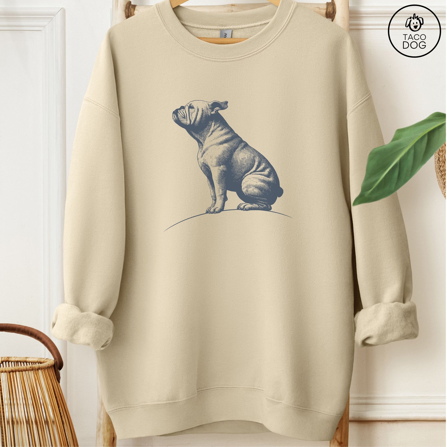 English Bulldog Tail Wind Sweatshirt Sand Taco-Dog