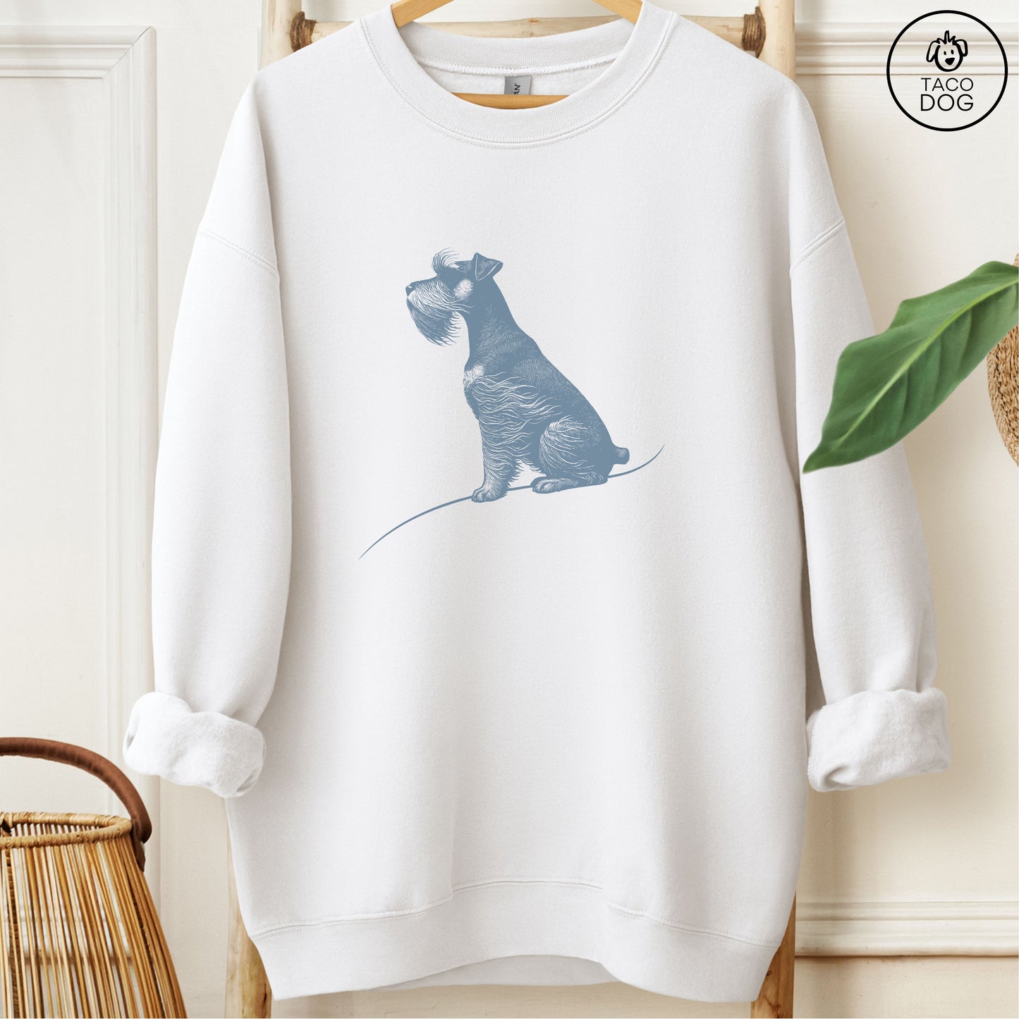 Schnauzer Tail Wind Sweatshirt White