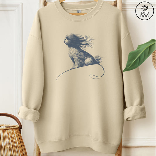 Shih Tzu Tail Wind Sweatshirt Sand Taco-Dog