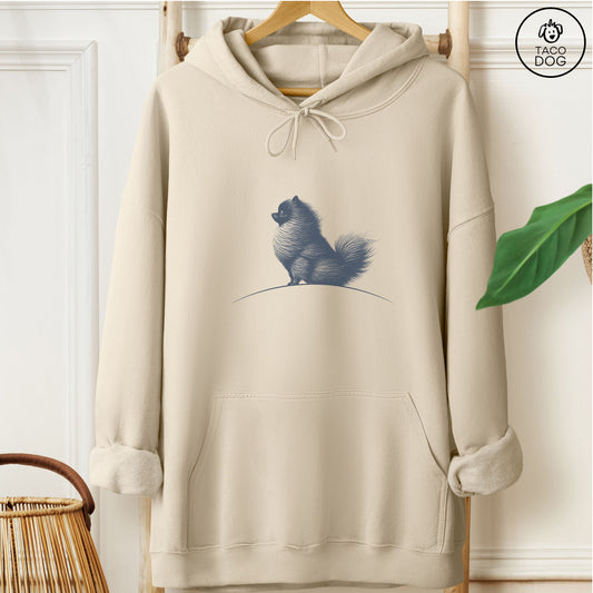 Pomeranian Tail Wind Hoodie Sand Taco-Dog