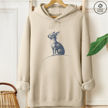 Chihuahua Tail Wind Hoodie Sand Taco-Dog