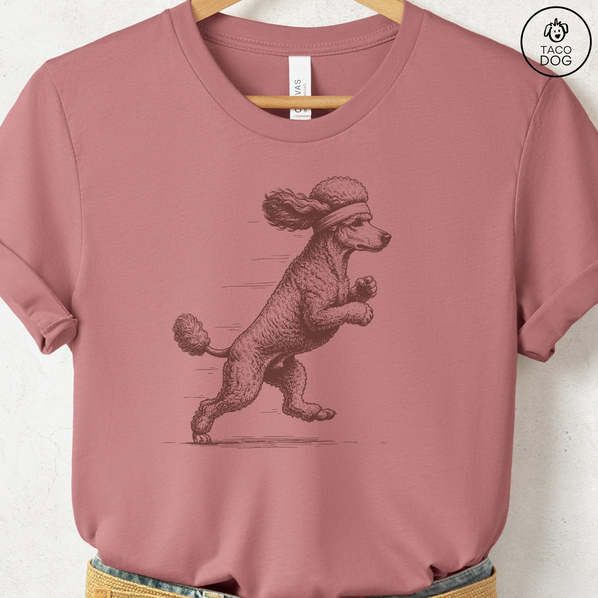 Poodle Jogging Runner T-Shirt Heather Mauve