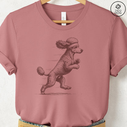Poodle Jogging Runner T-Shirt Heather Mauve