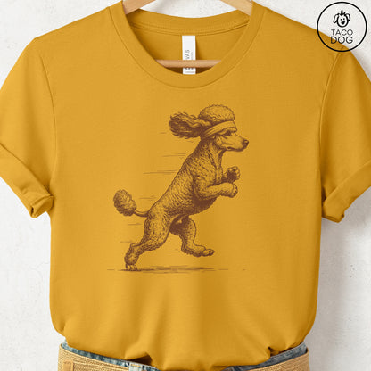 Poodle Jogging Runner T-Shirt Mustard