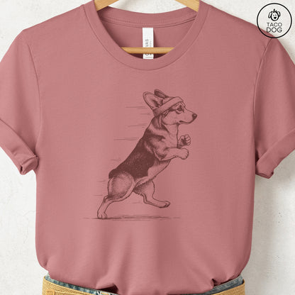 Corgi Jogging Runner T-Shirt Heather Mauve
