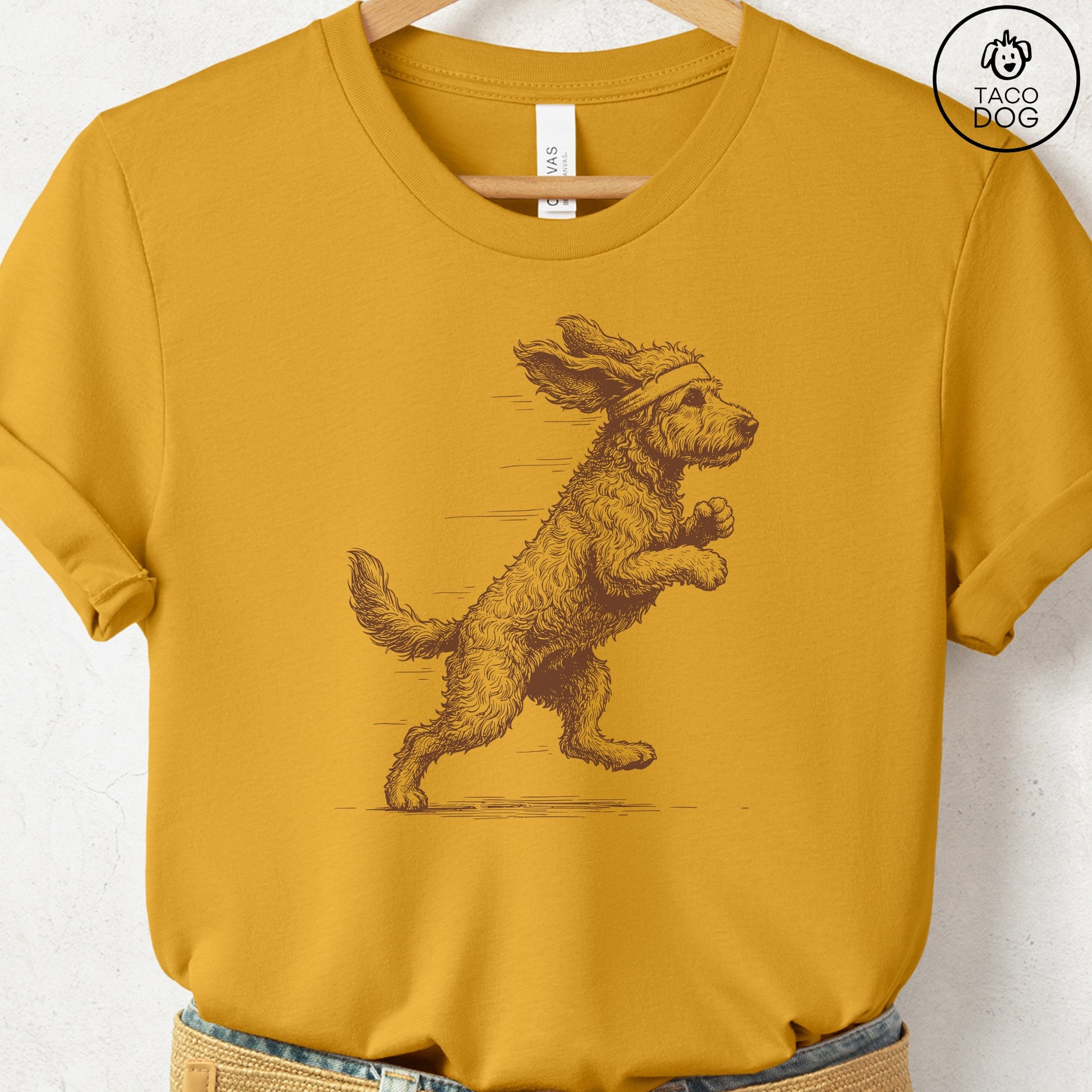 Doodle Jogging Runner T-Shirt Mustard