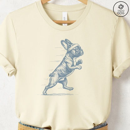 French Bulldog Frenchie Jogging Runner T-Shirt Natural Taco-Dog