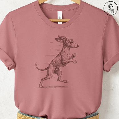 Italian Greyhound Whippet Iggy Jogging Runner T-Shirt Heather Mauve Taco-Dog