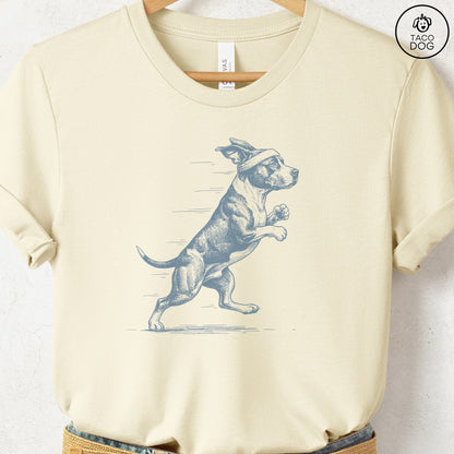 Pitbull Pitt Bull Jogging Runner T-Shirt Natural Taco-Dog