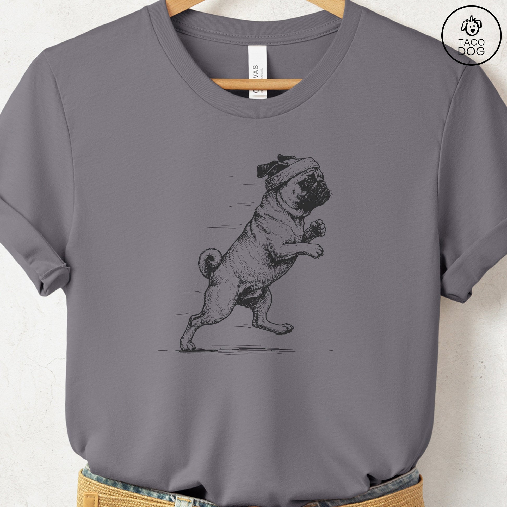 Pug Jogging Runner T-Shirt Storm