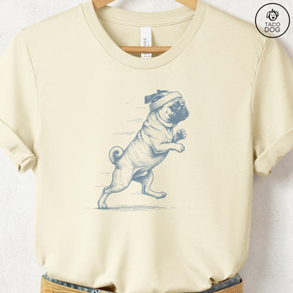 Pug Jogging Runner T-Shirt Natural