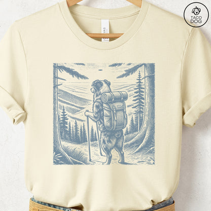 Australian Shepherd Aussie Hiking T-Shirt Natural