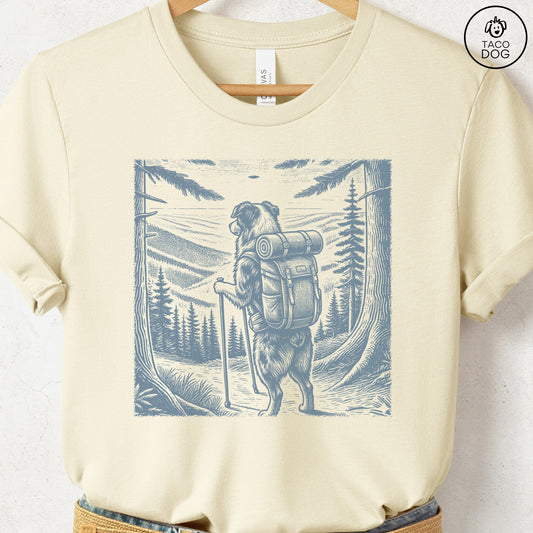 Australian Shepherd Aussie Hiking T-Shirt Natural