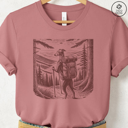 Italian Greyhound Whippet Iggy Hiking T-Shirt Heather Mauve Taco-Dog