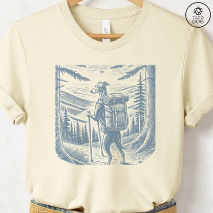 Italian Greyhound Whippet Iggy Hiking T-Shirt Natural Taco-Dog