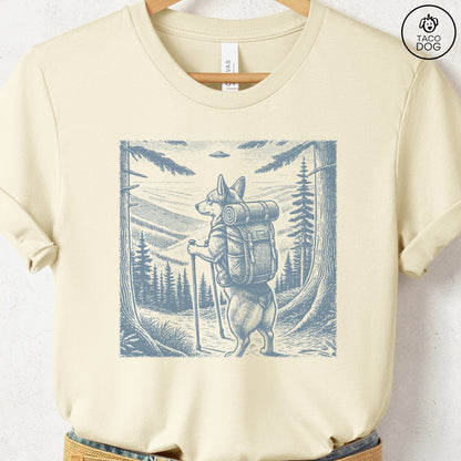 Pug Hiking T-Shirt Natural Taco-Dog