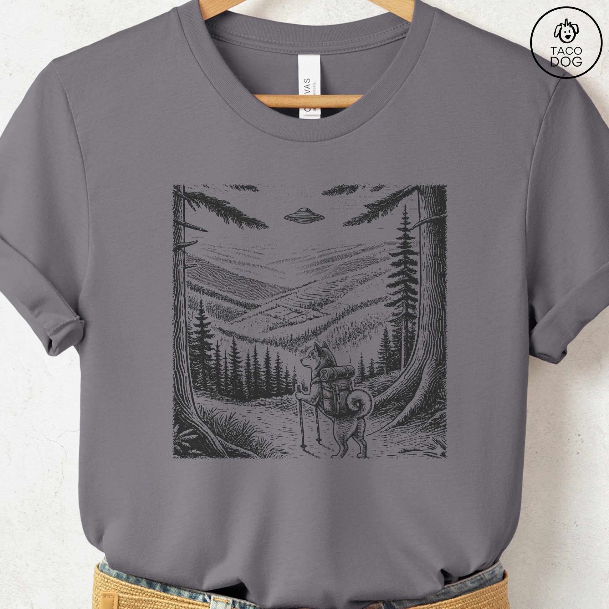 Shiba Inu Hiking T-Shirt Storm Taco-Dog