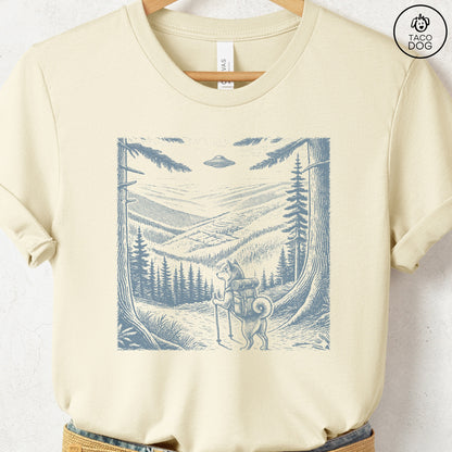 Shiba Inu Hiking T-Shirt Natural Taco-Dog