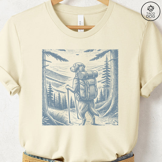 Labrador Retriever Hiking T-Shirt Natural Taco-Dog