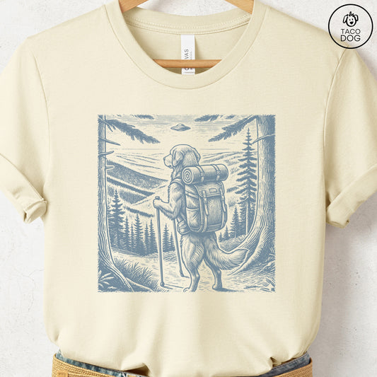 Golden Retriever Hiking T-Shirt Natural