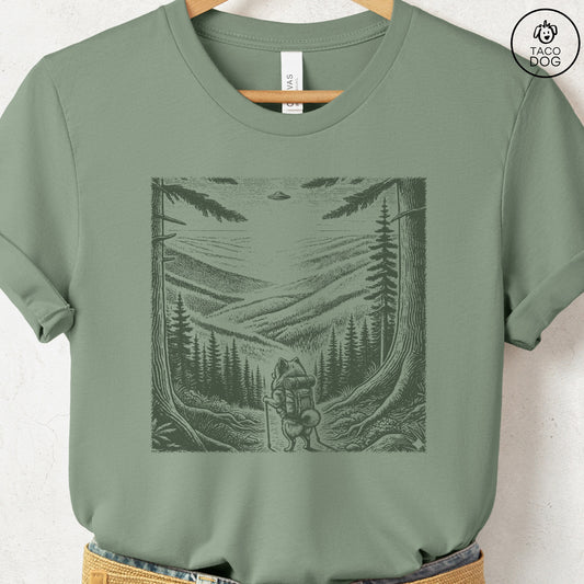 Pomeranian Hiking T-Shirt Sage