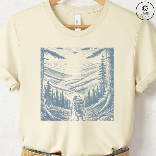 Pomeranian Hiking T-Shirt Natural Taco-Dog