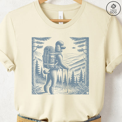 Poodle Hiking T-Shirt Natural Taco-Dog