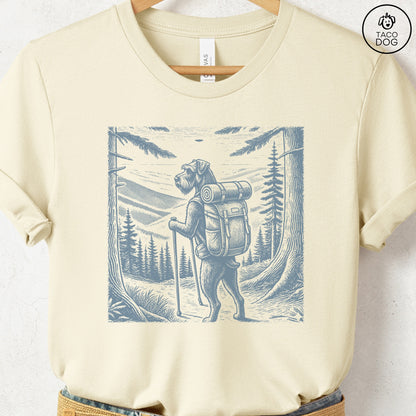 Schnauzer Hiking T-Shirt Natural Taco-Dog