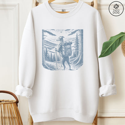 Italian Greyhound Whippet Iggy Hiking Sweatshirt White Taco-Dog