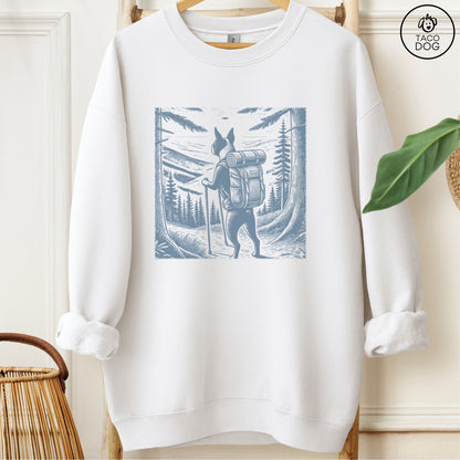 Boston Terrier Hiking Sweatshirt White Taco-Dog