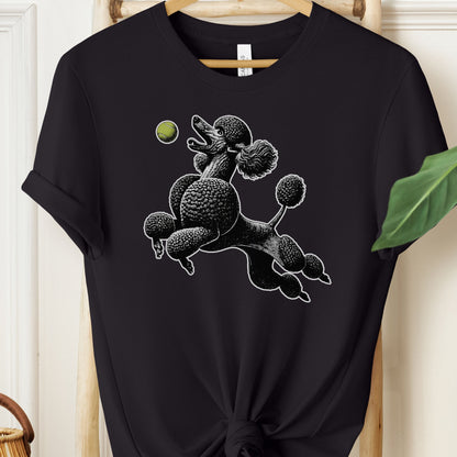Poodle Tennis Ball T-Shirt Black Taco-Dog