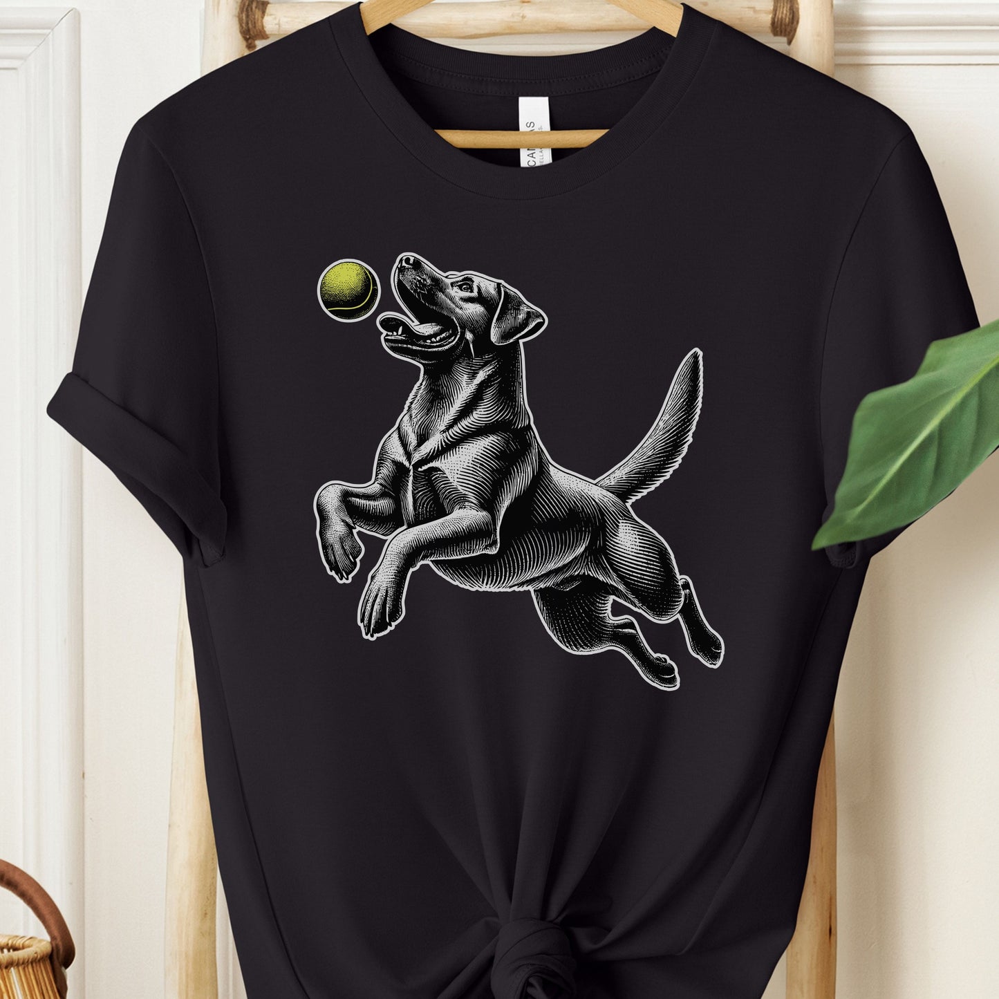 Labrador Retriever Lab Tennis Ball T-Shirt Black Taco-Dog