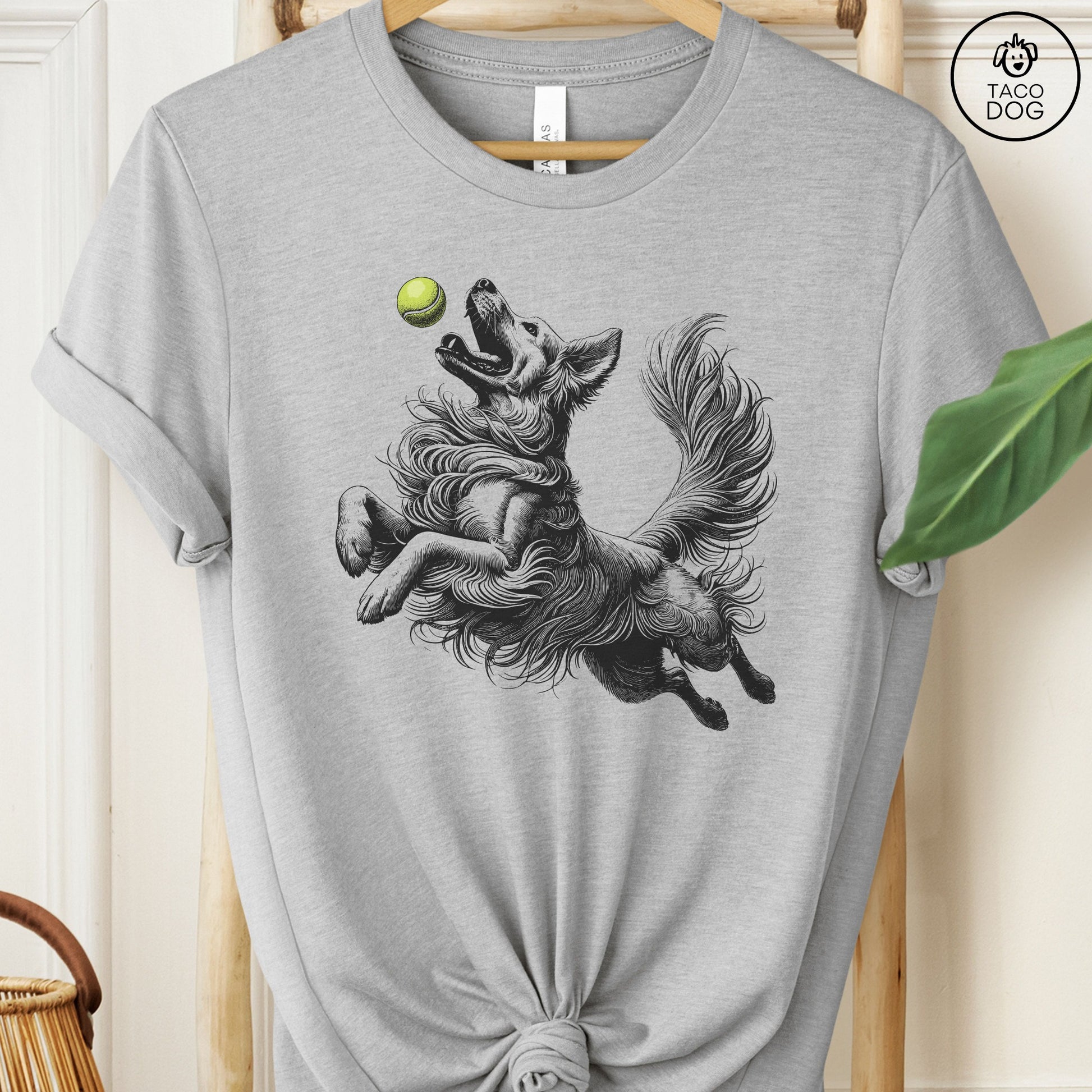 Golden Retriever Tennis Ball T-Shirt Athletic Heather Taco-Dog