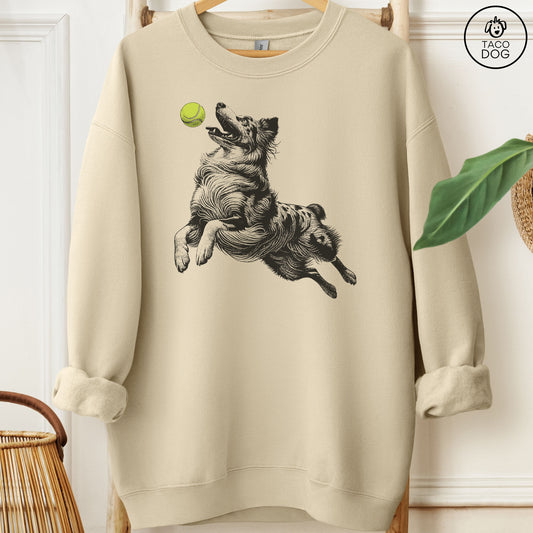 Australian Shepherd Aussie Tennis Ball Sweatshirt Sand Taco-Dog