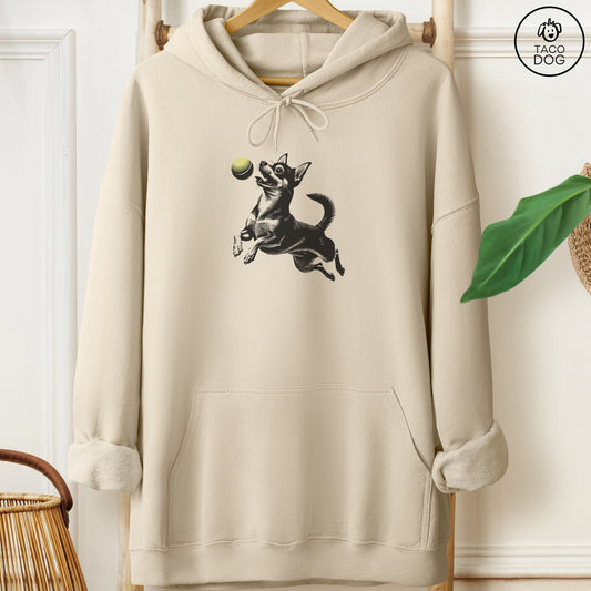 Chihuahua Tennis Ball Hoodie Sand Taco-Dog
