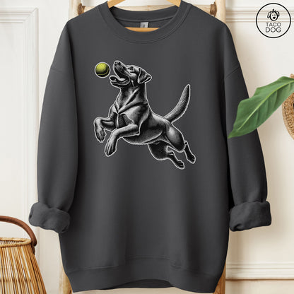 Labrador Retriever Tennis Ball Sweatshirt Charcoal Taco-Dog