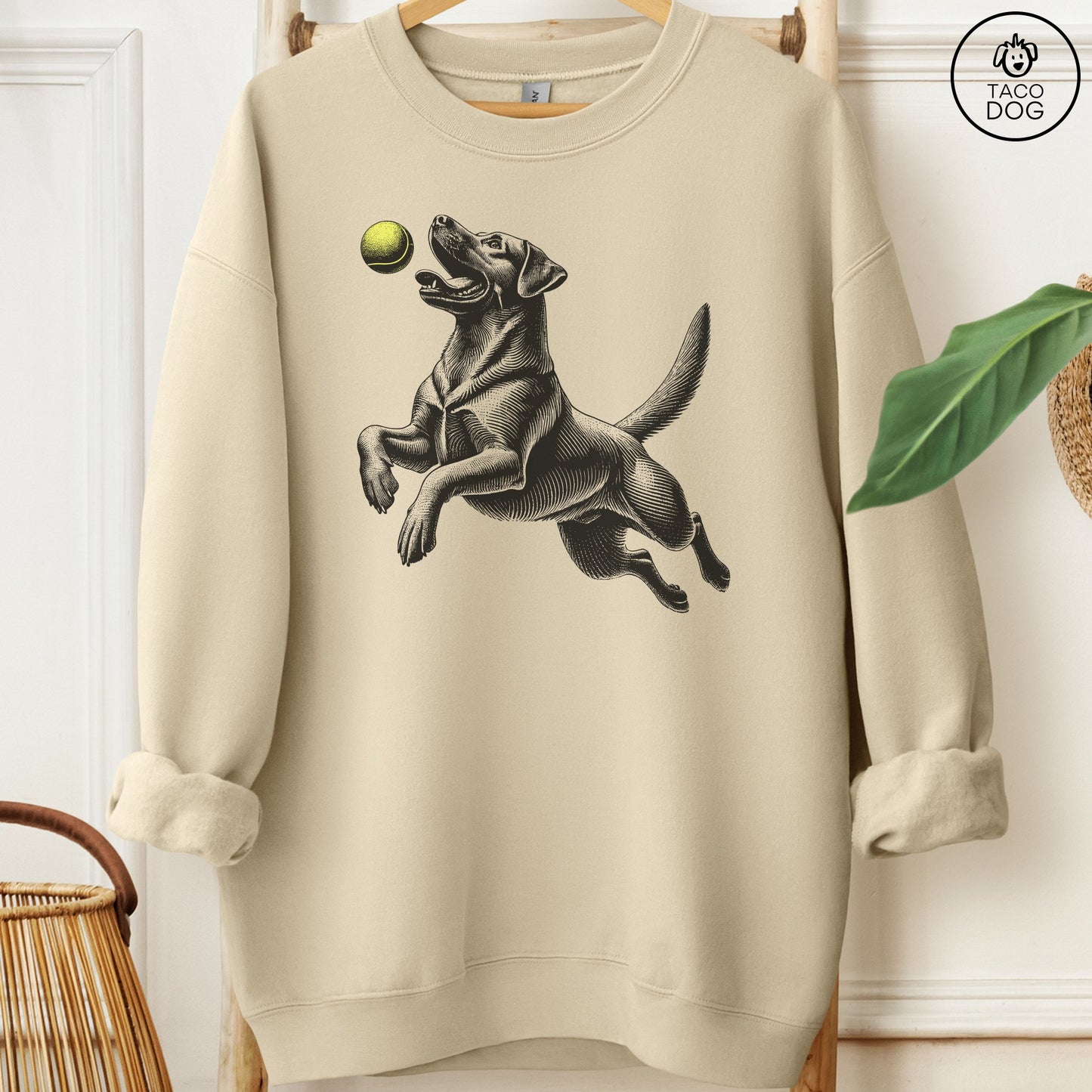 Labrador Retriever Tennis Ball Sweatshirt Sand Taco-Dog